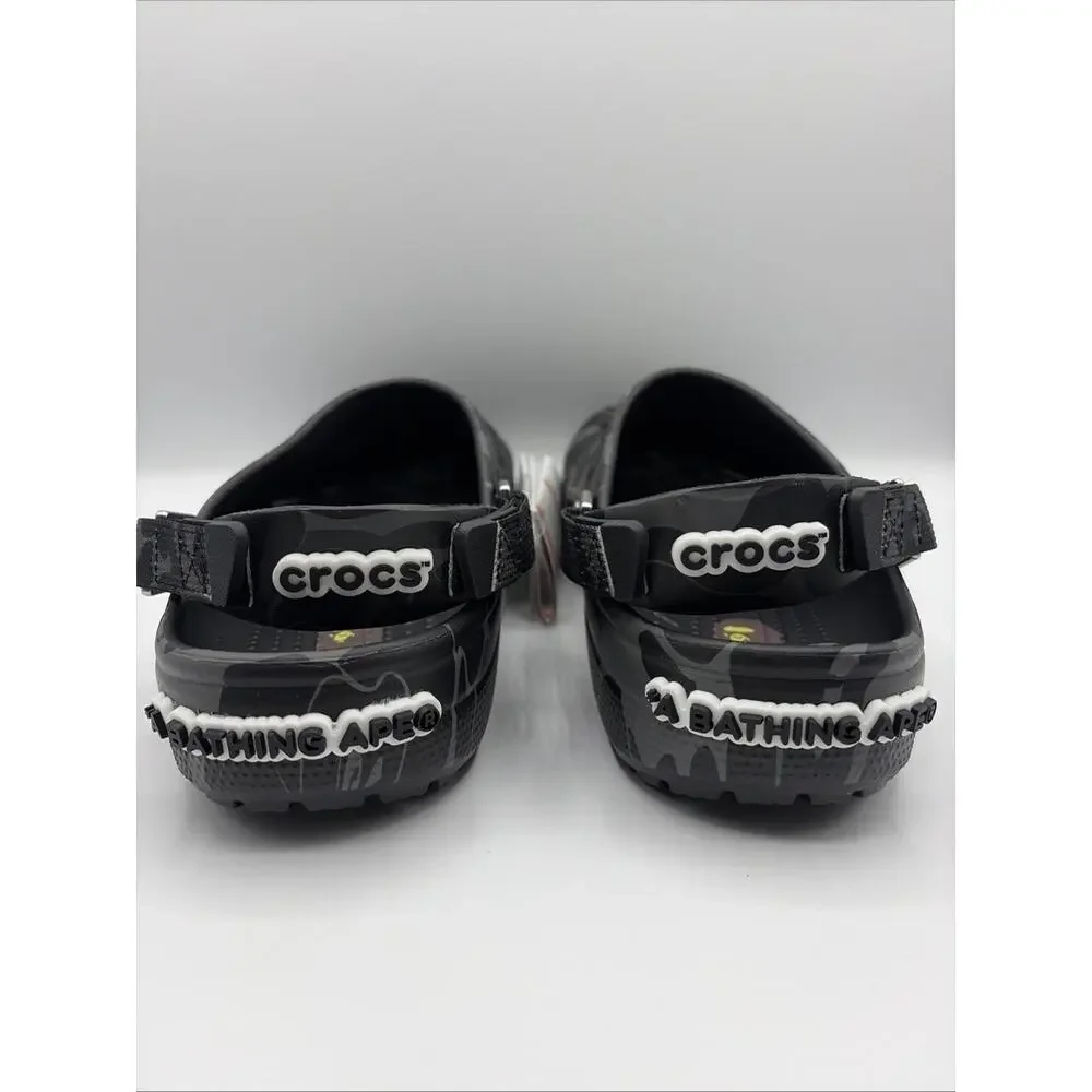 Unisex Bape x Crocs Classic Clog ABC CAMO GREY Casual Comfort Sandals M 10 W 12
